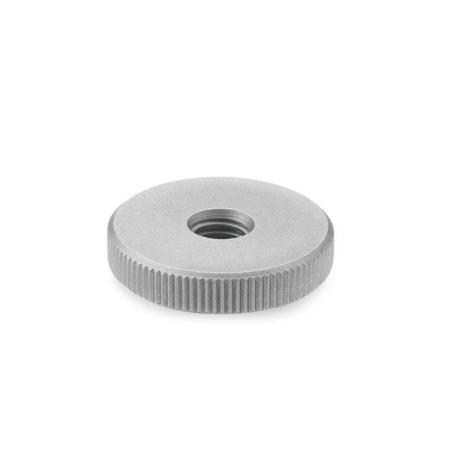 J.W. WINCO DIN467-M6-NI Flat Knurled Nut 467-M6-NI